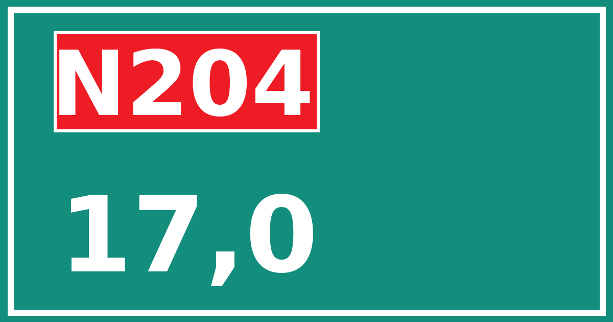 Hectometerbord N204 17,0