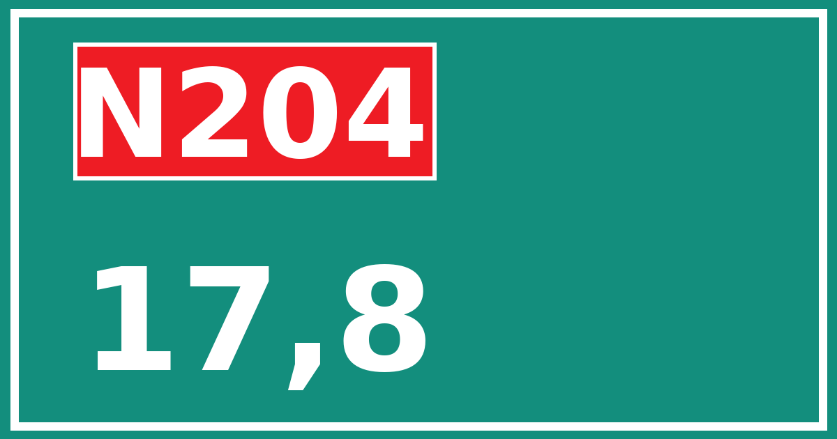 Hectometerbord N204 17,8