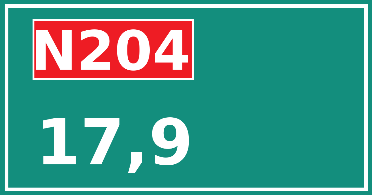Hectometerbord N204 17,9