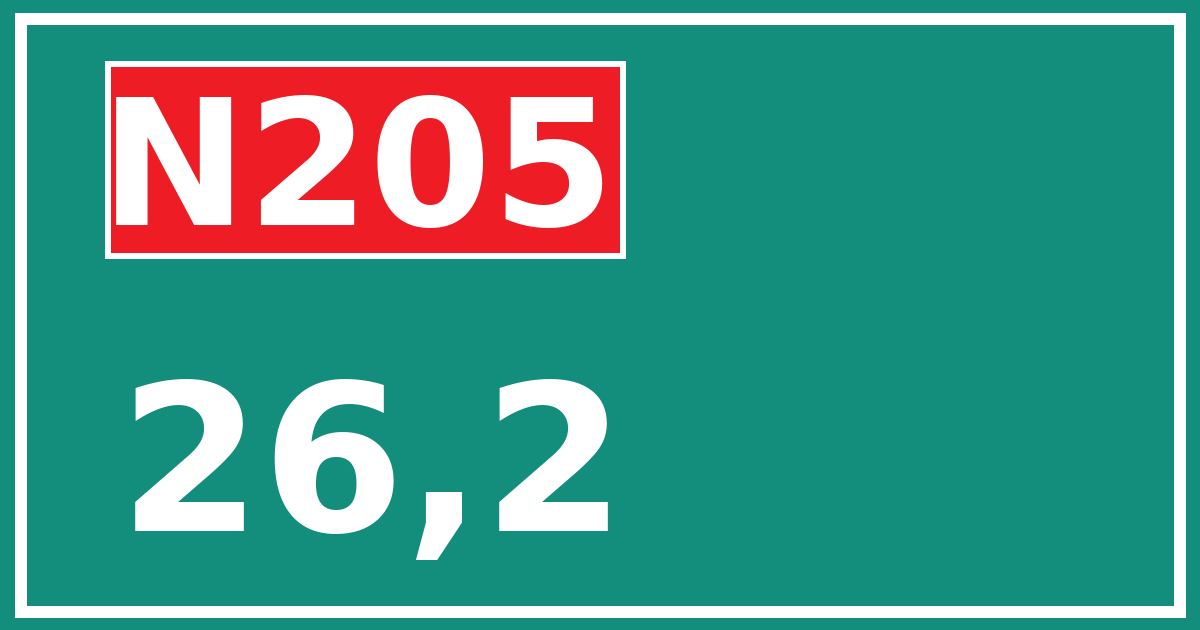 Hectometerbord N205 26,2