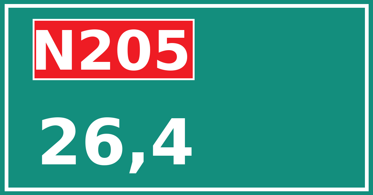 Hectometerbord N205 26,4