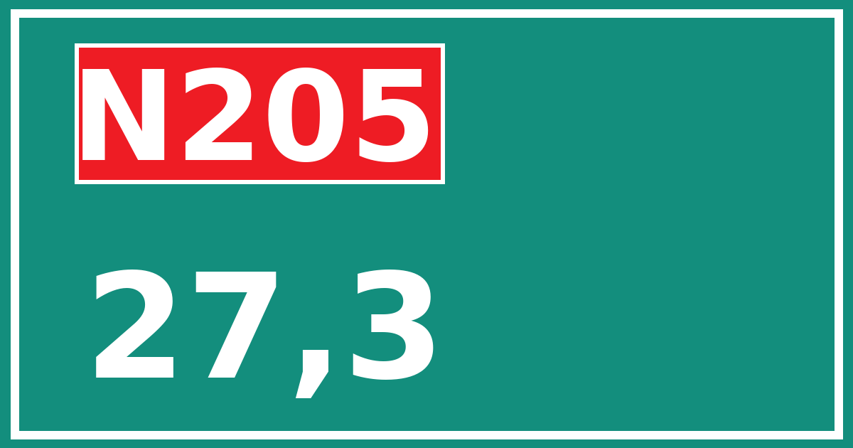 Hectometerbord N205 27,3