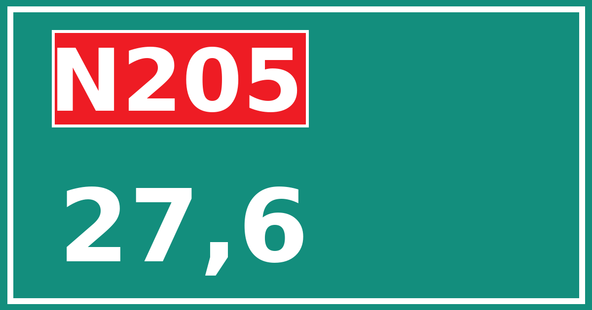 Hectometerbord N205 27,6