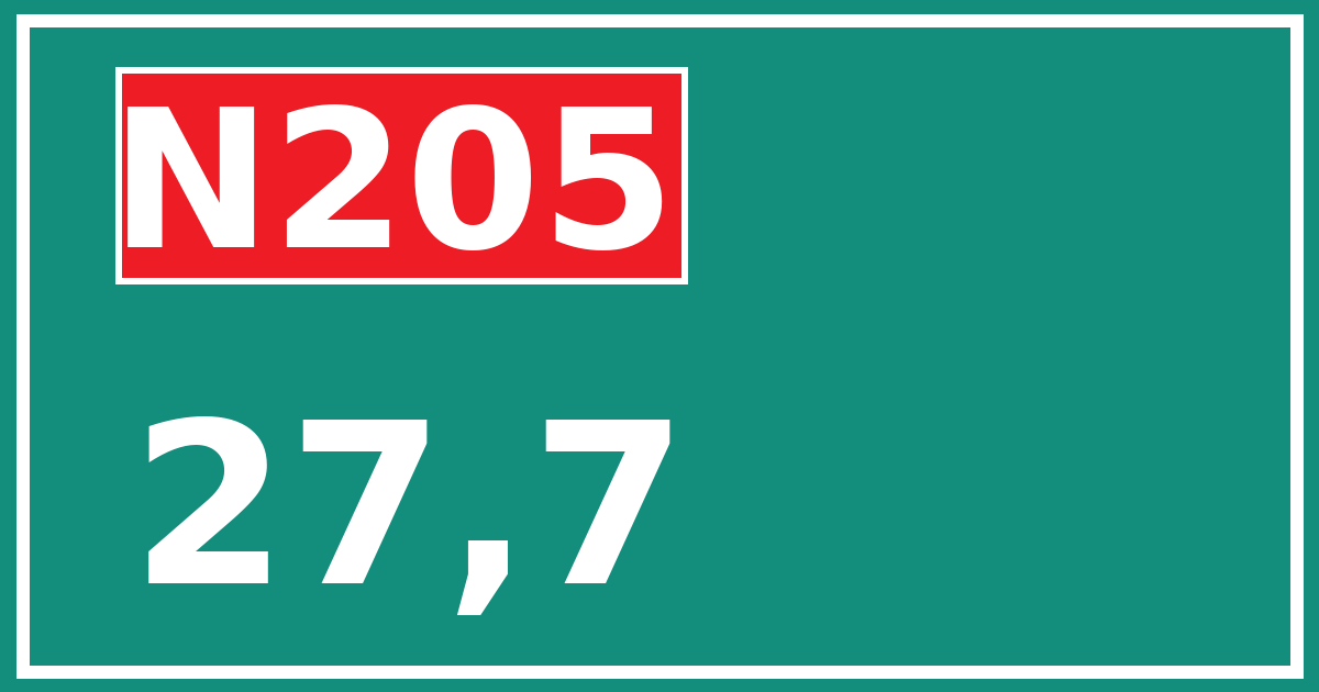 Hectometerbord N205 27,7