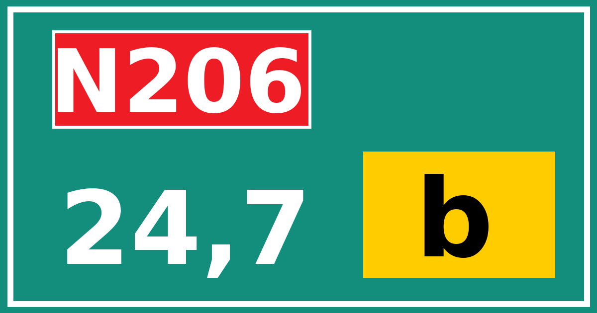Hectometerbord N206 24,7 letter b