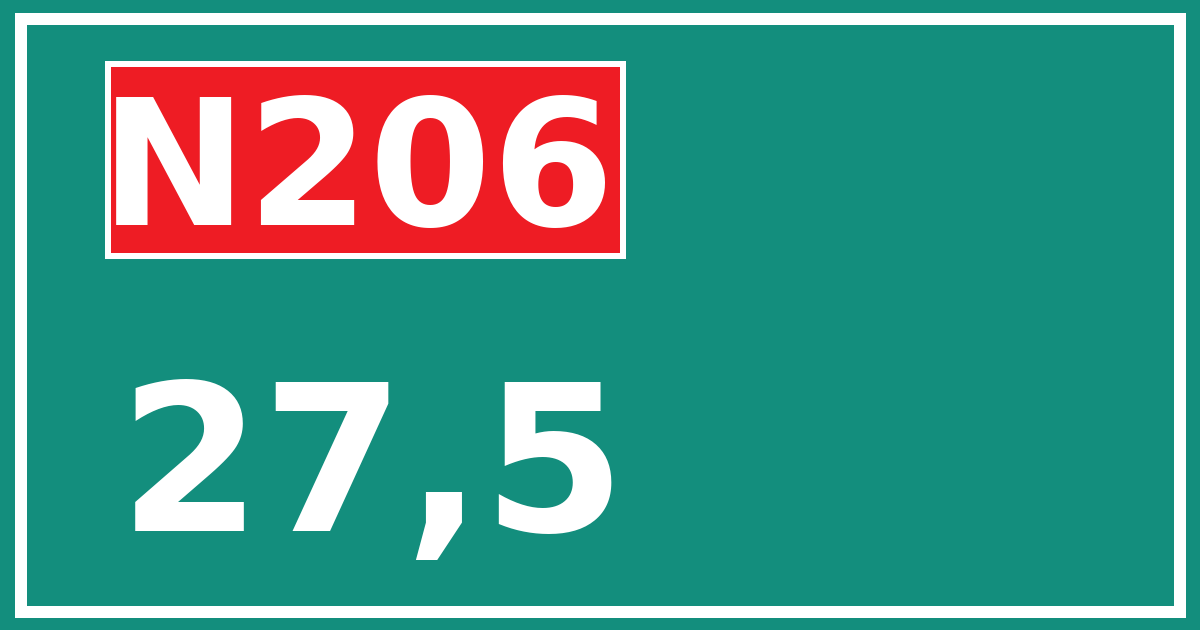 Hectometerbord N206 27,5