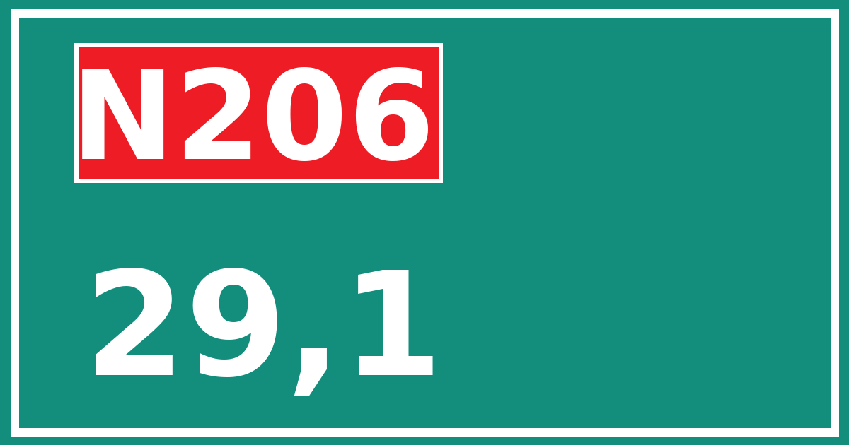 Hectometerbord N206 29,1