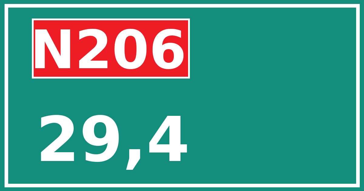 Hectometerbord N206 29,4