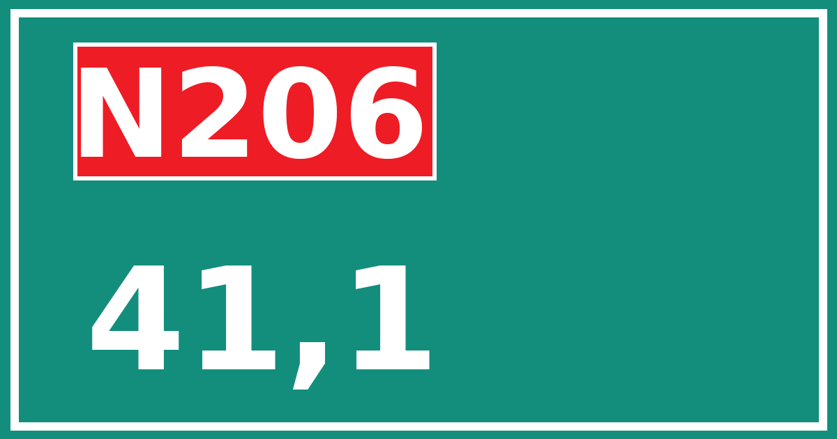 Hectometerbord N206 41,1