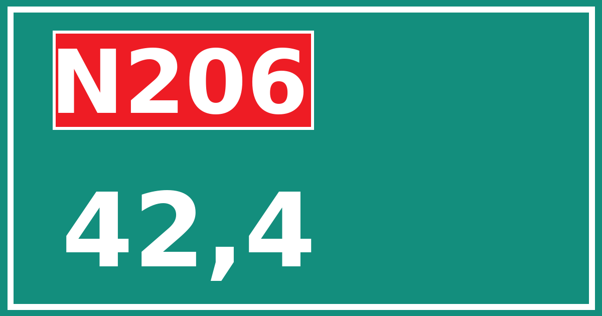 Hectometerbord N206 42,4