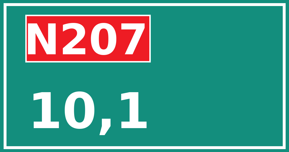 Hectometerbord N207 10,1