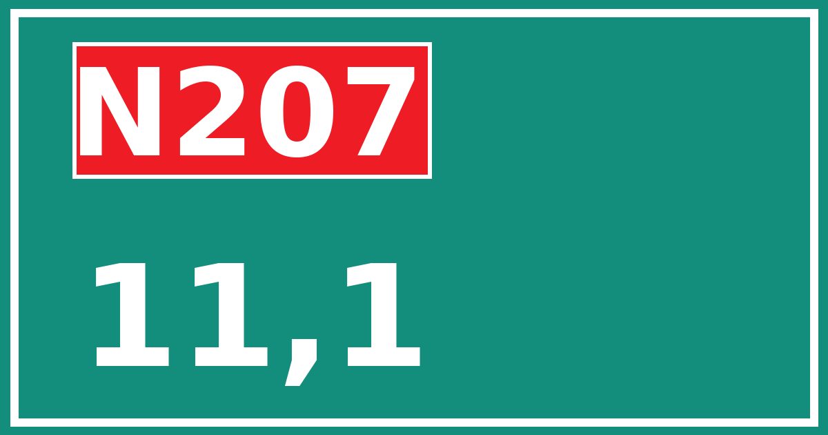 Hectometerbord N207 11,1