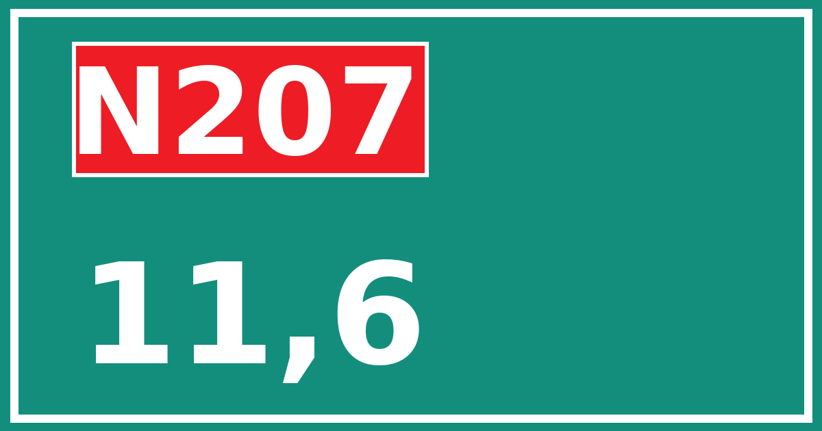 Hectometerbord N207 11,6