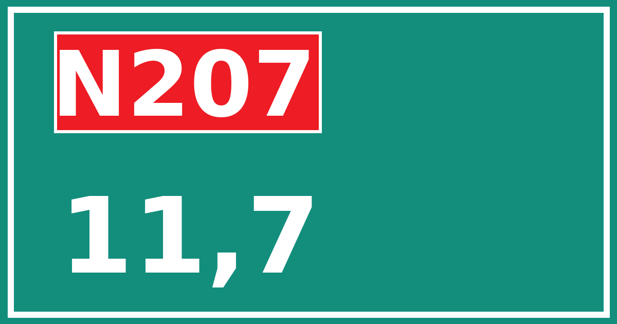Hectometerbord N207 11,7