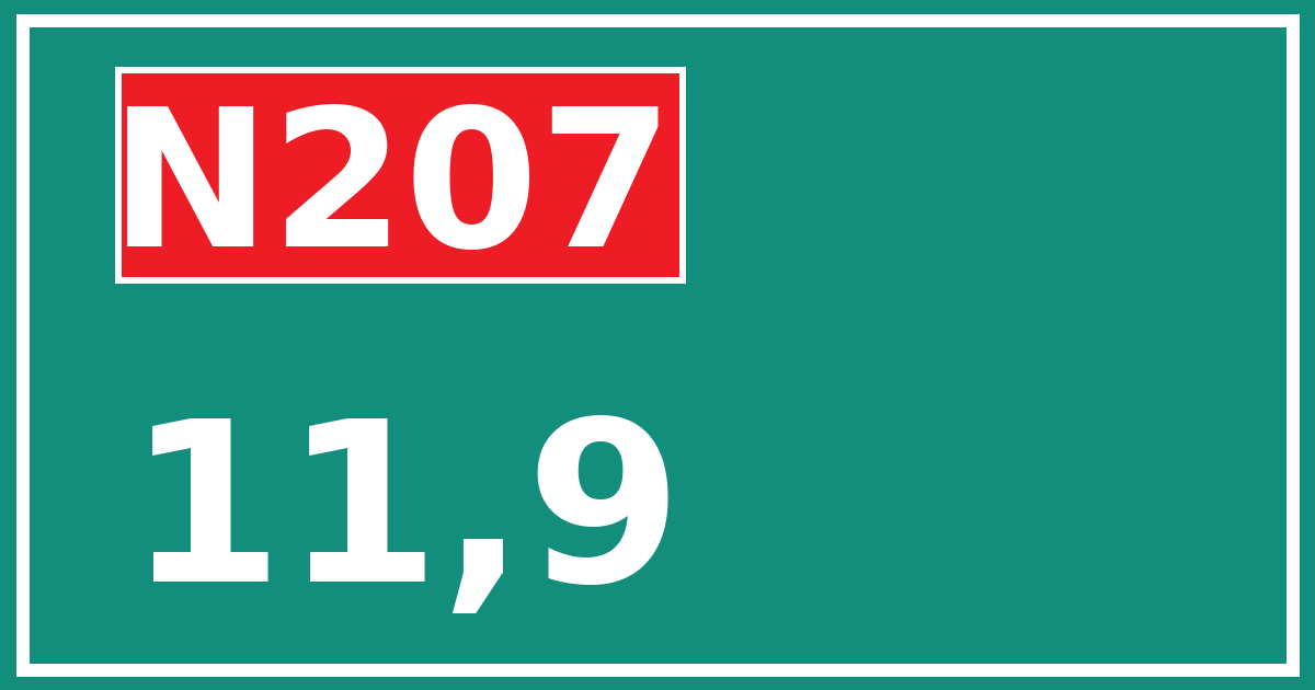 Hectometerbord N207 11,9