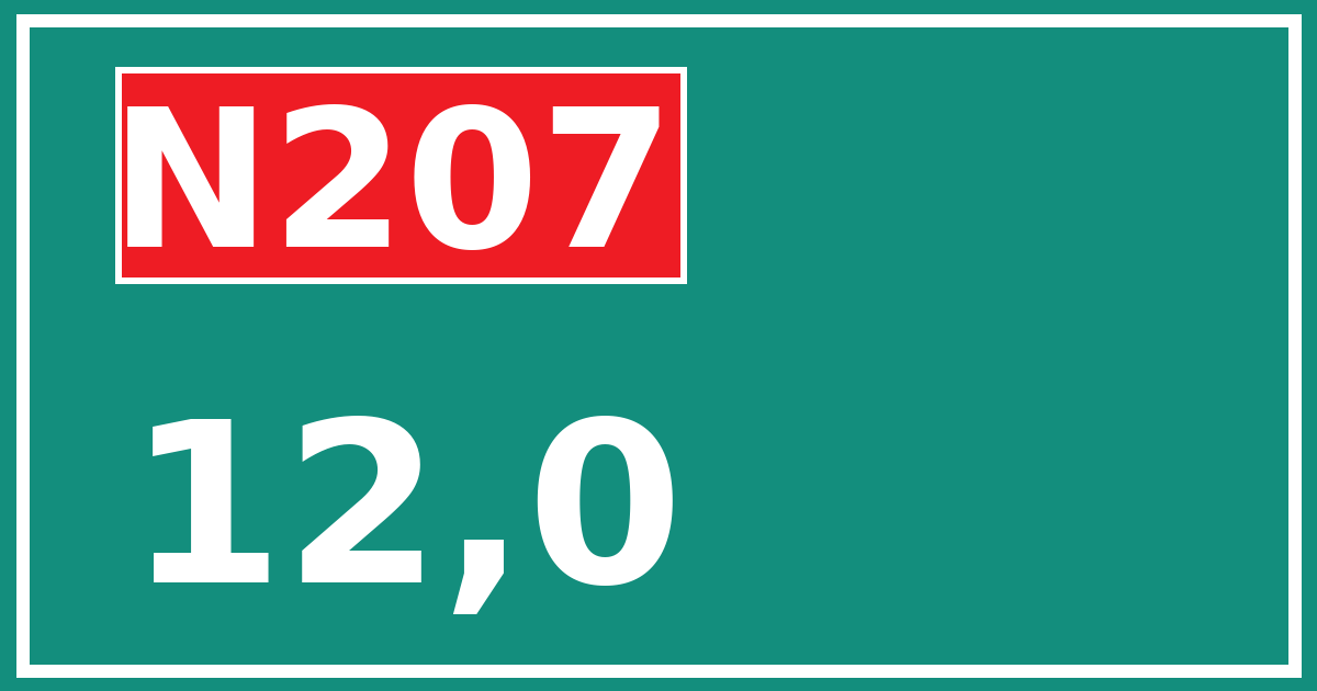 Hectometerbord N207 12,0