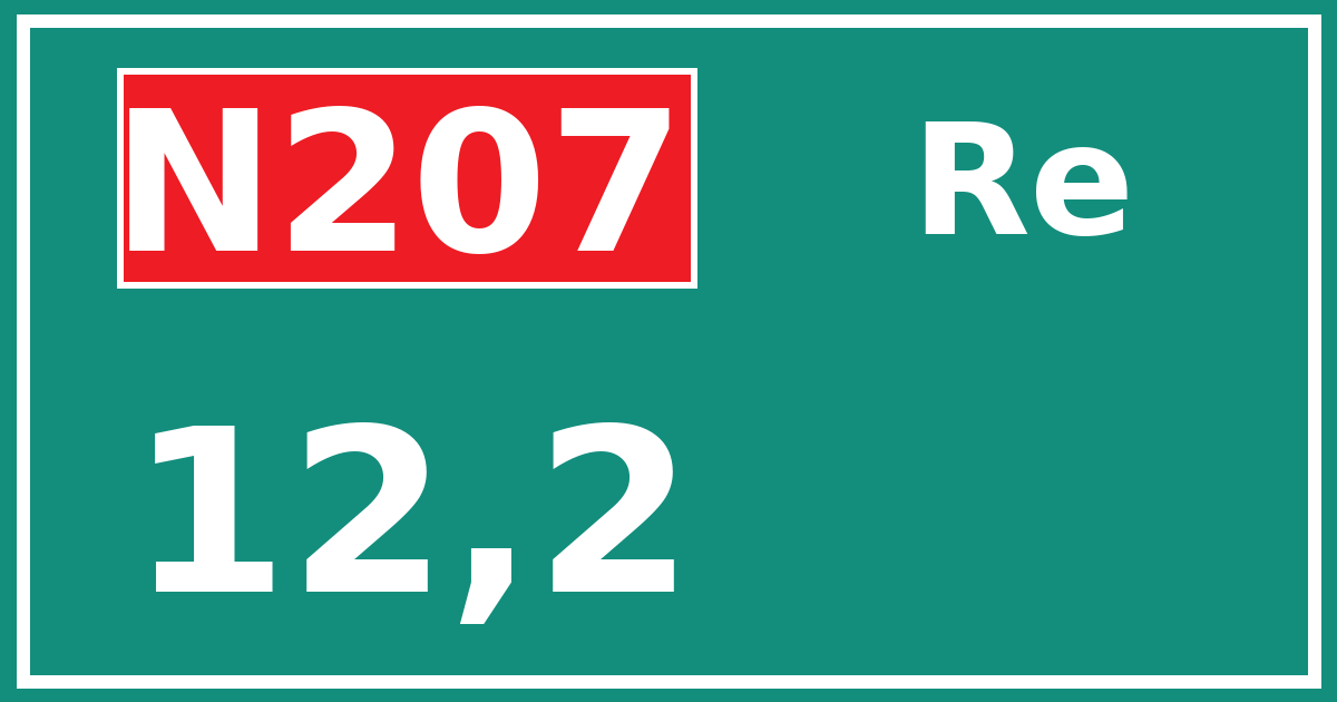 Hectometerbord N207 12,2 zijde Re