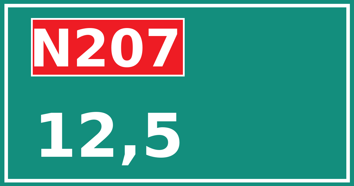 Hectometerbord N207 12,5