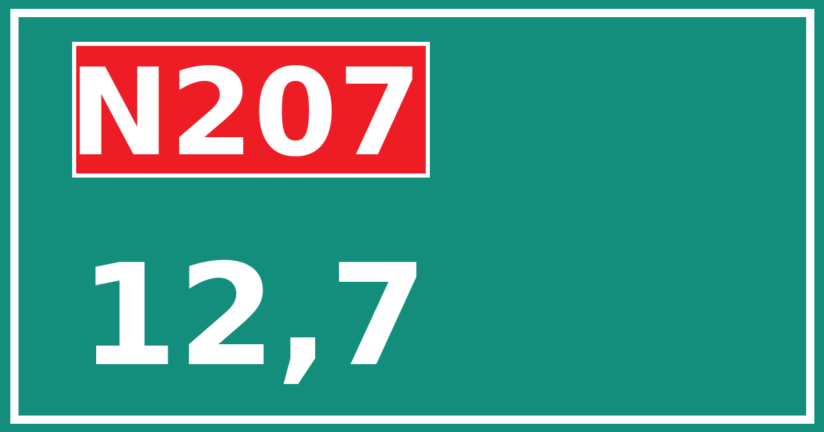 Hectometerbord N207 12,7