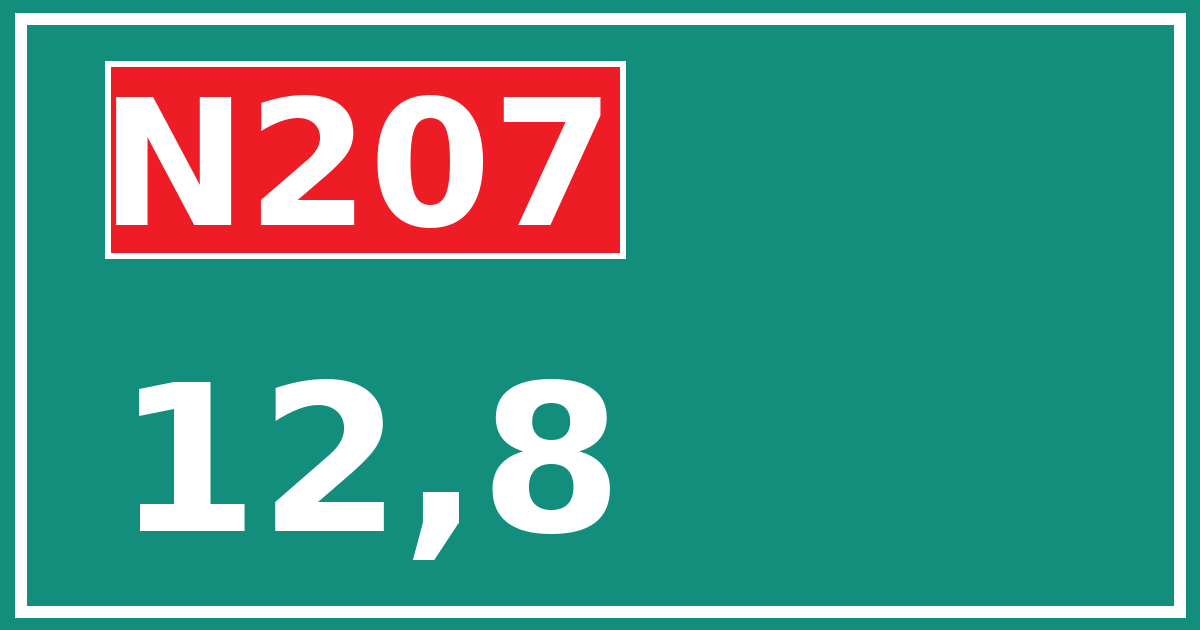 Hectometerbord N207 12,8