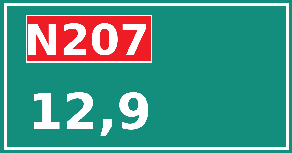 Hectometerbord N207 12,9