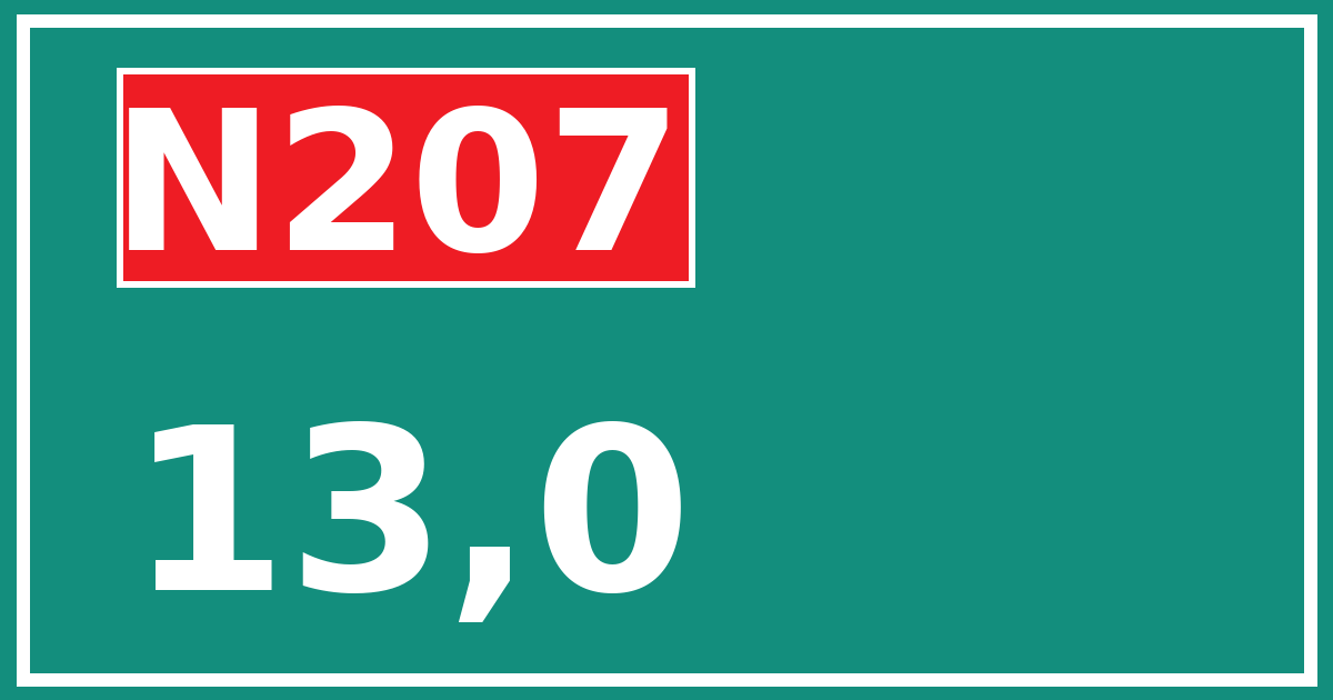 Hectometerbord N207 13,0