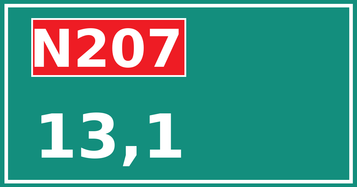 Hectometerbord N207 13,1