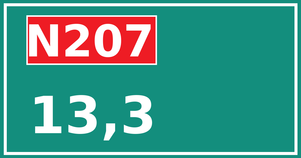 Hectometerbord N207 13,3