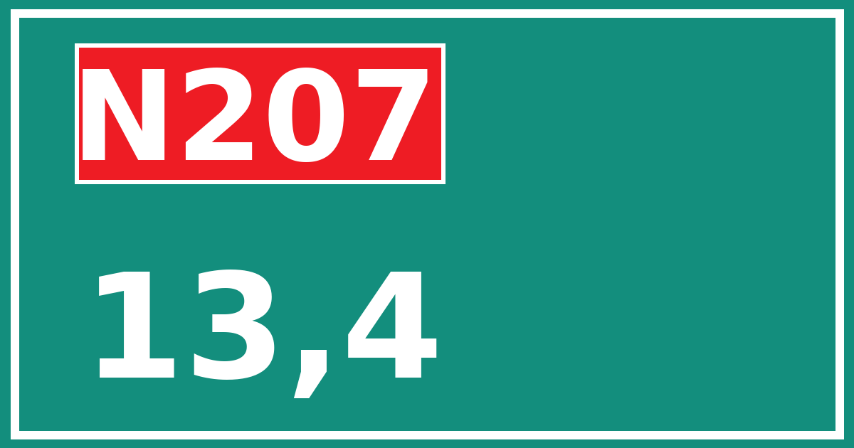 Hectometerbord N207 13,4