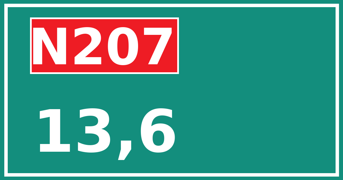 Hectometerbord N207 13,6