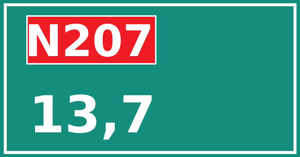 Hectometerbord N207 13,7