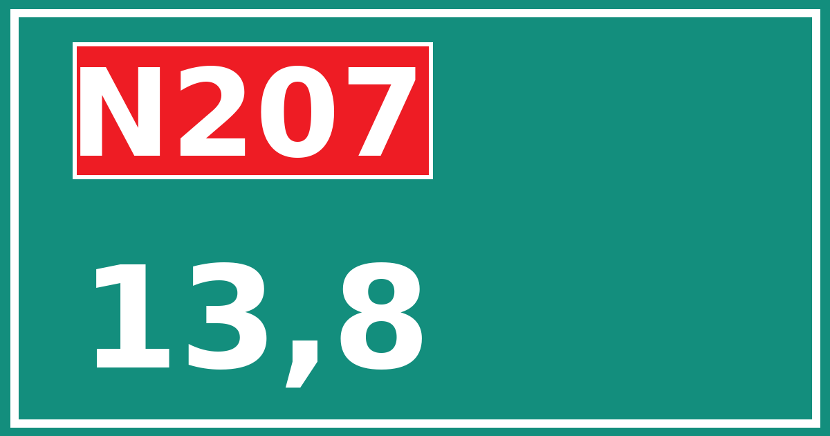 Hectometerbord N207 13,8