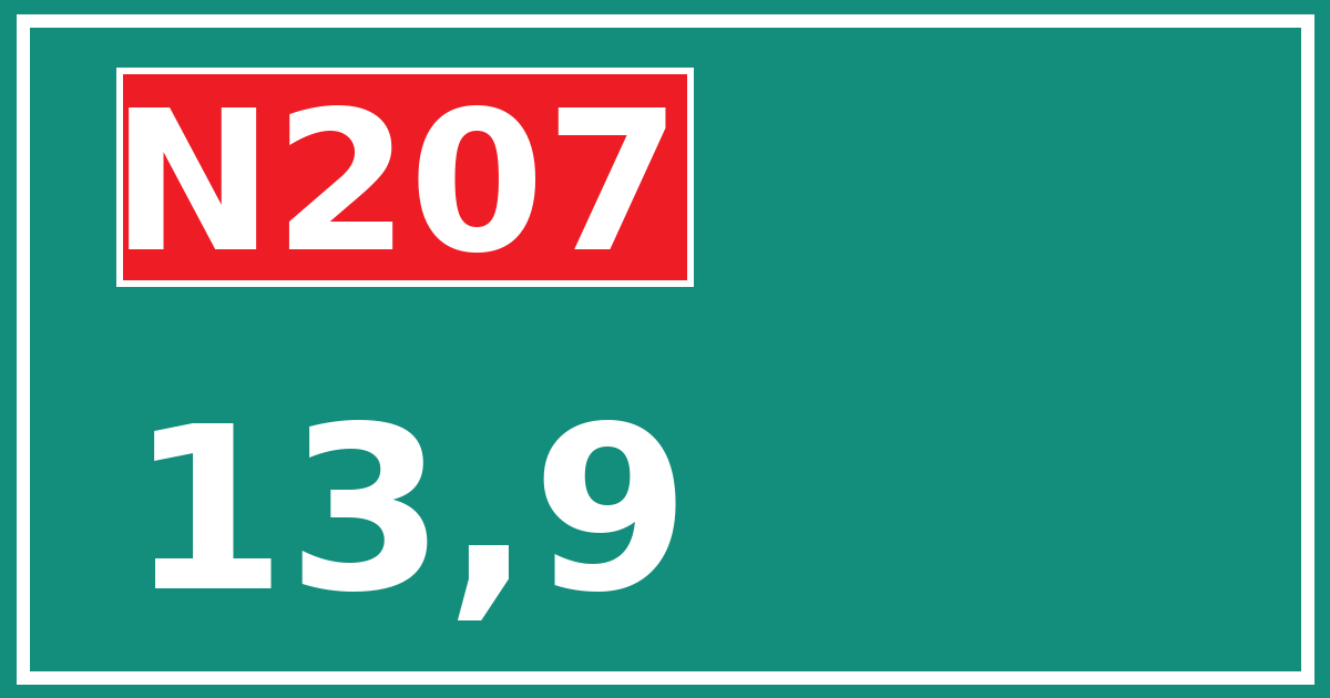 Hectometerbord N207 13,9