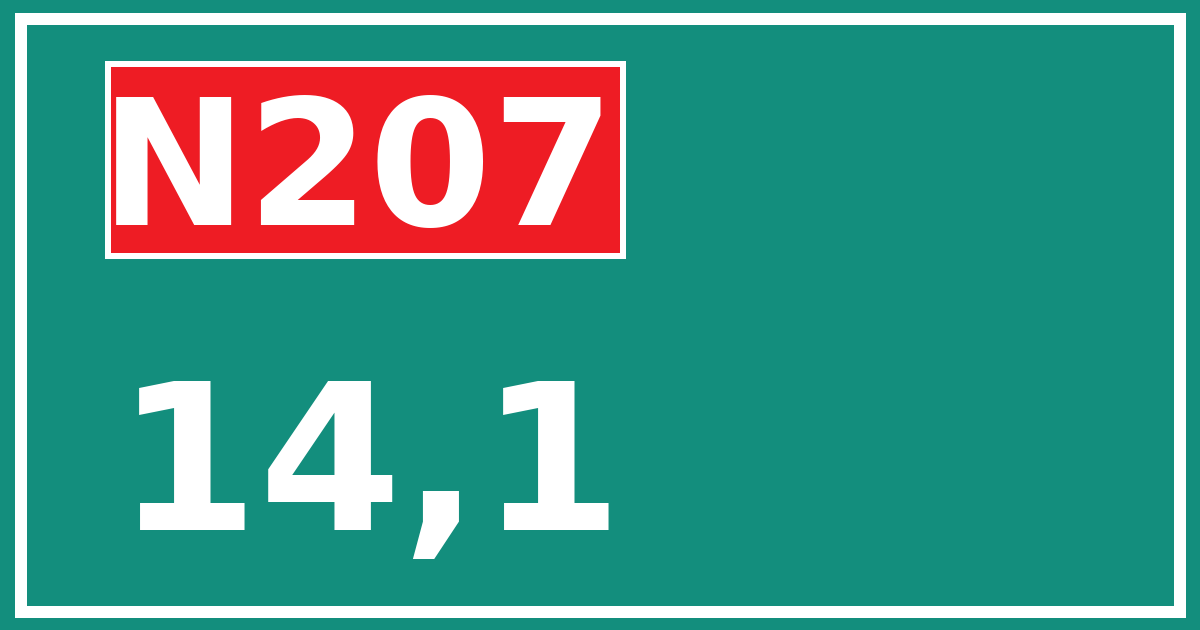 Hectometerbord N207 14,1