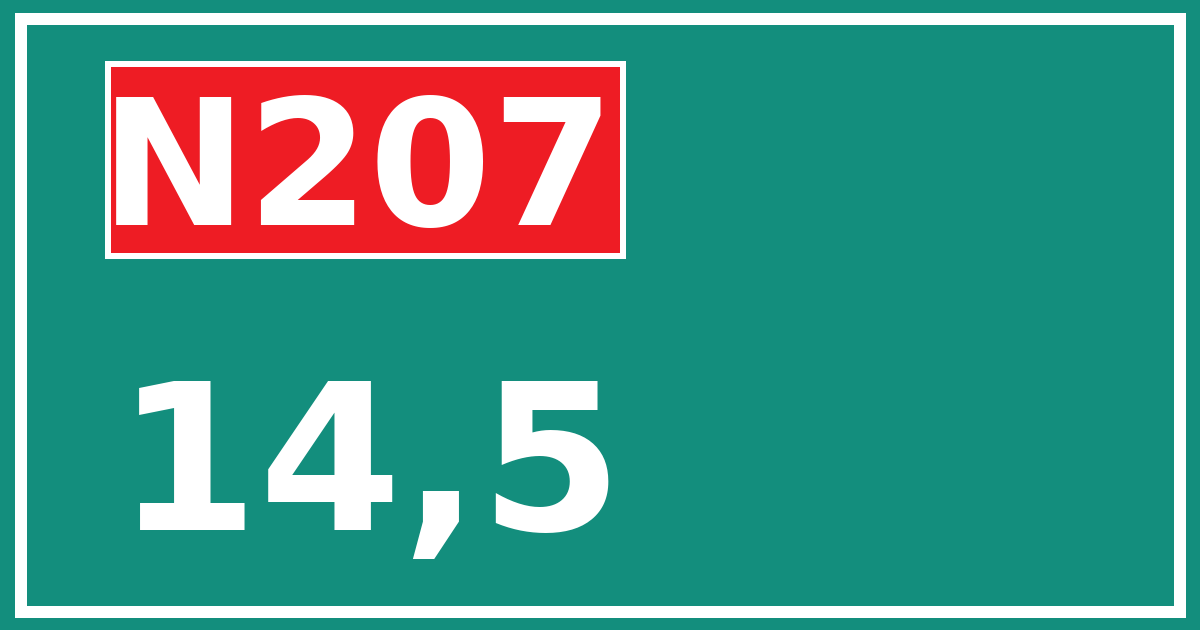 Hectometerbord N207 14,5