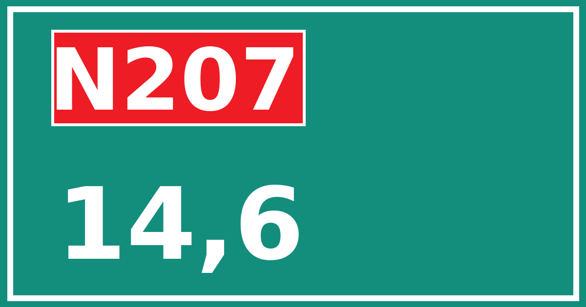 Hectometerbord N207 14,6