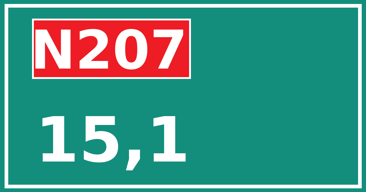 Hectometerbord N207 15,1