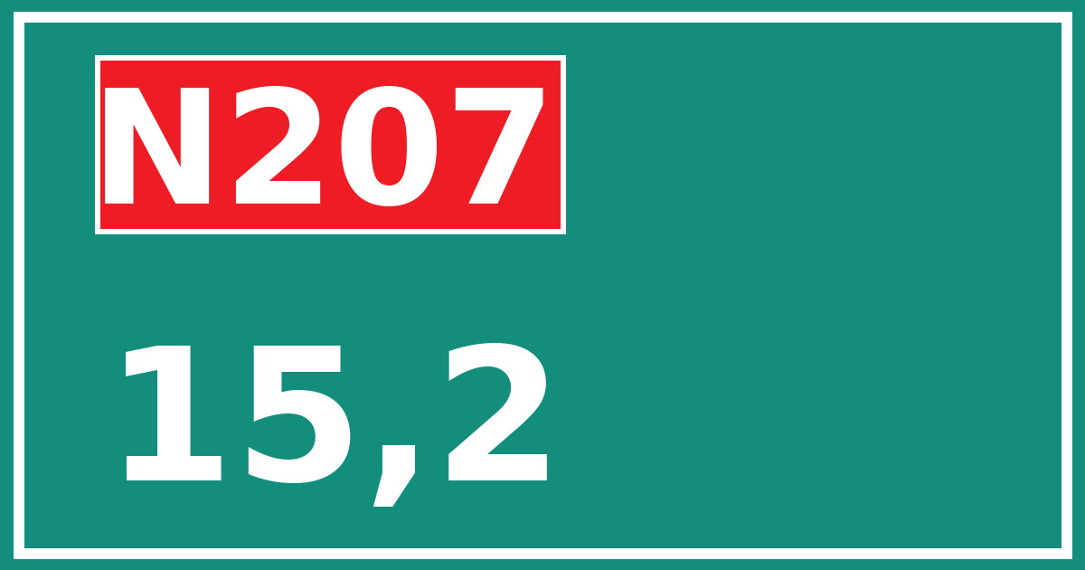 Hectometerbord N207 15,2
