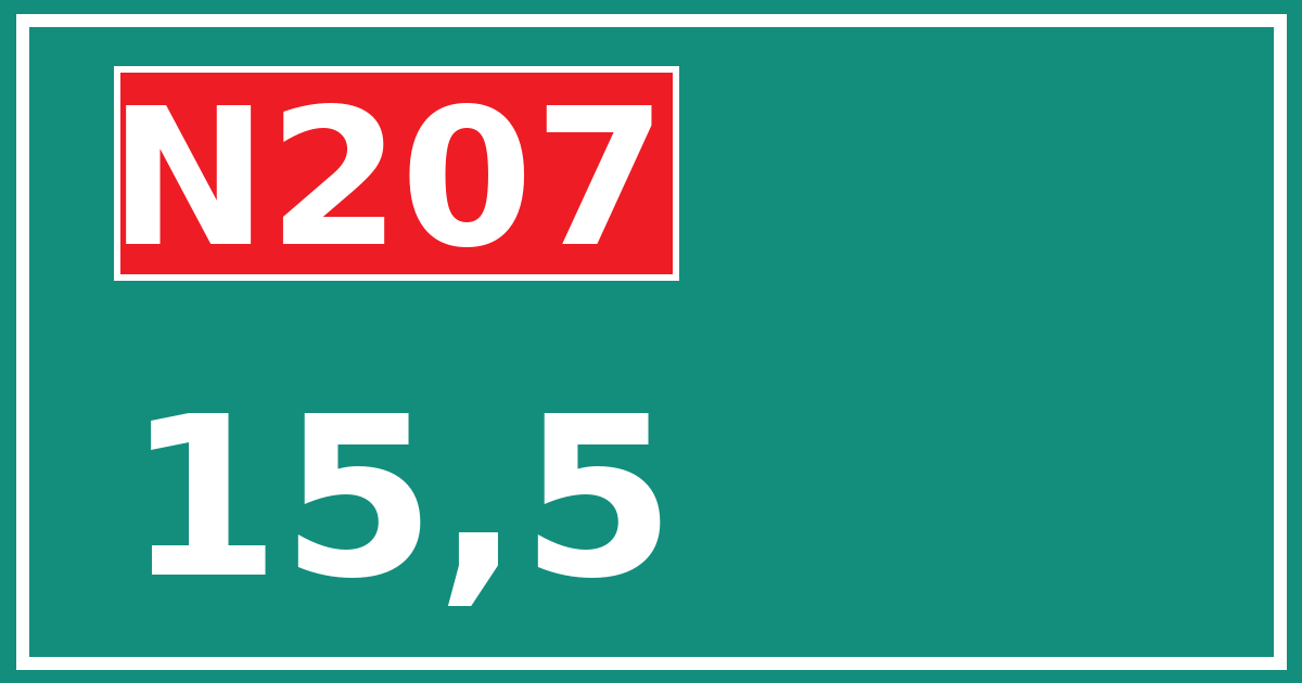 Hectometerbord N207 15,5
