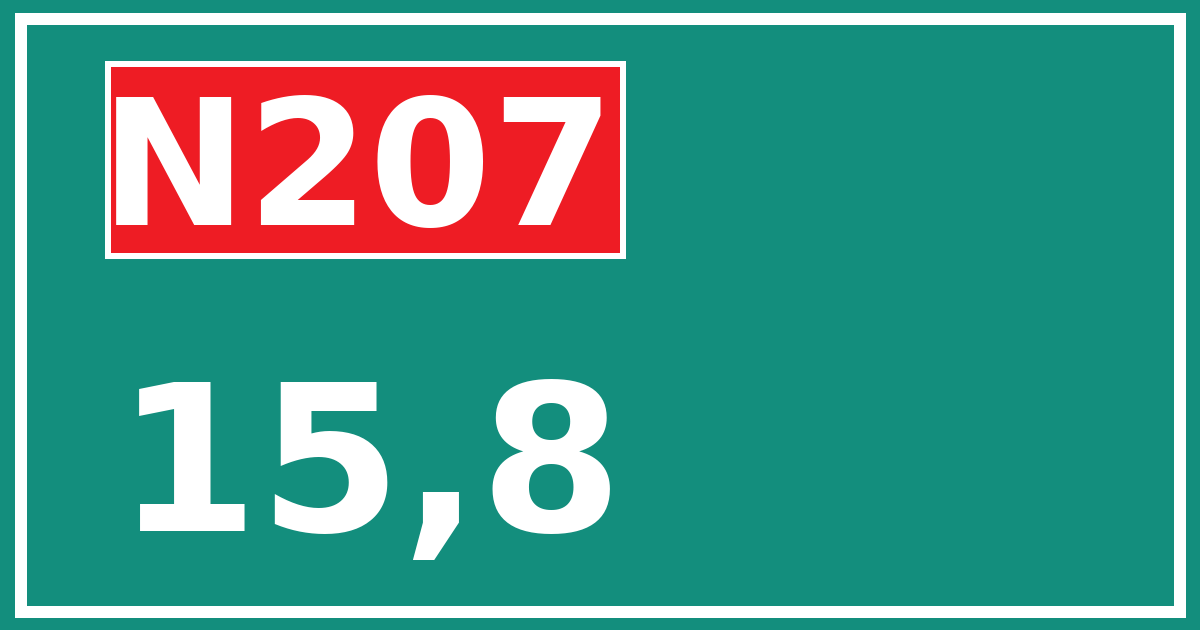 Hectometerbord N207 15,8