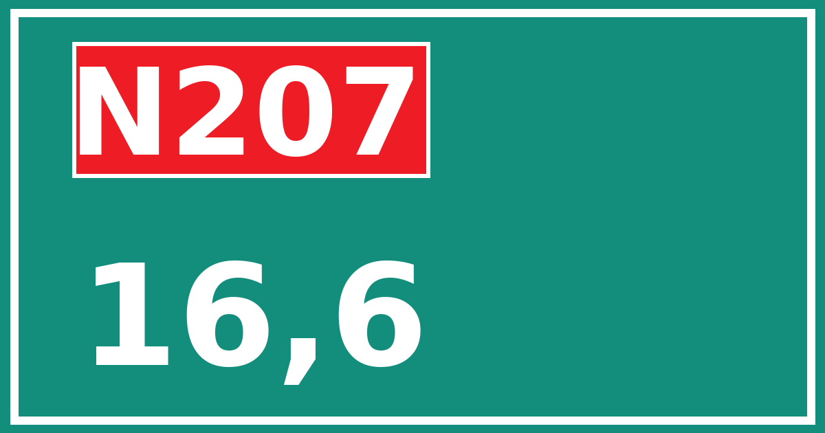 Hectometerbord N207 16,6