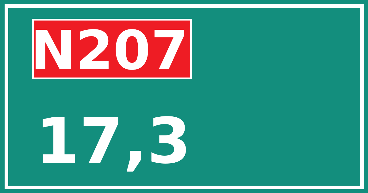 Hectometerbord N207 17,3