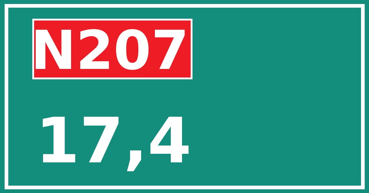 Hectometerbord N207 17,4