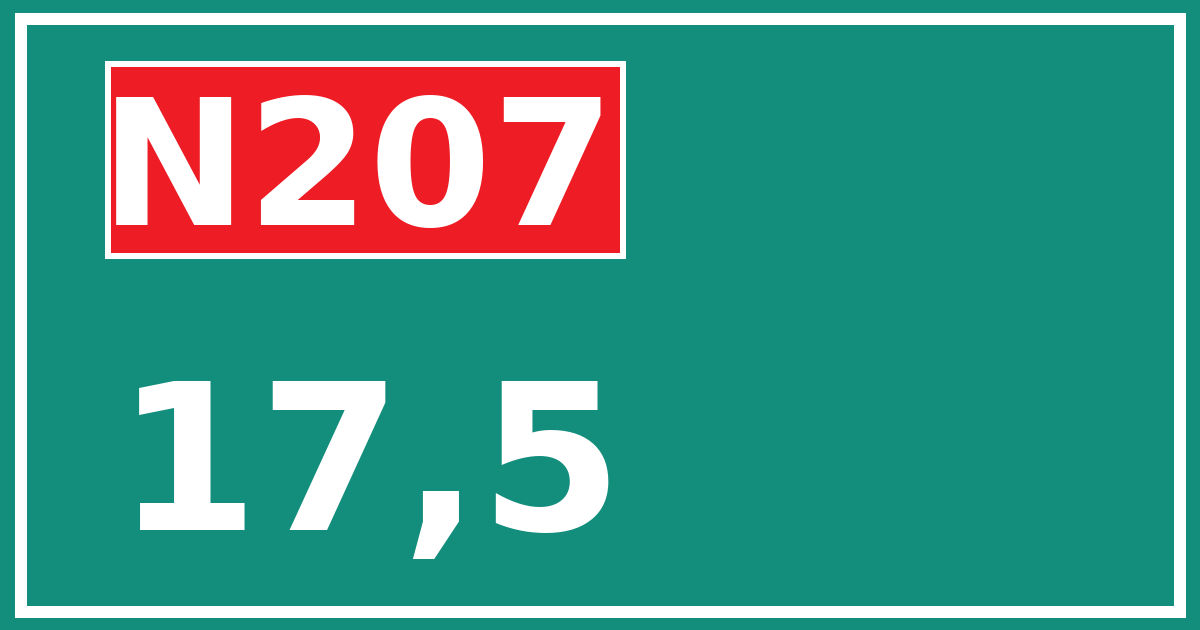 Hectometerbord N207 17,5
