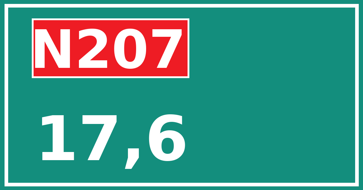 Hectometerbord N207 17,6