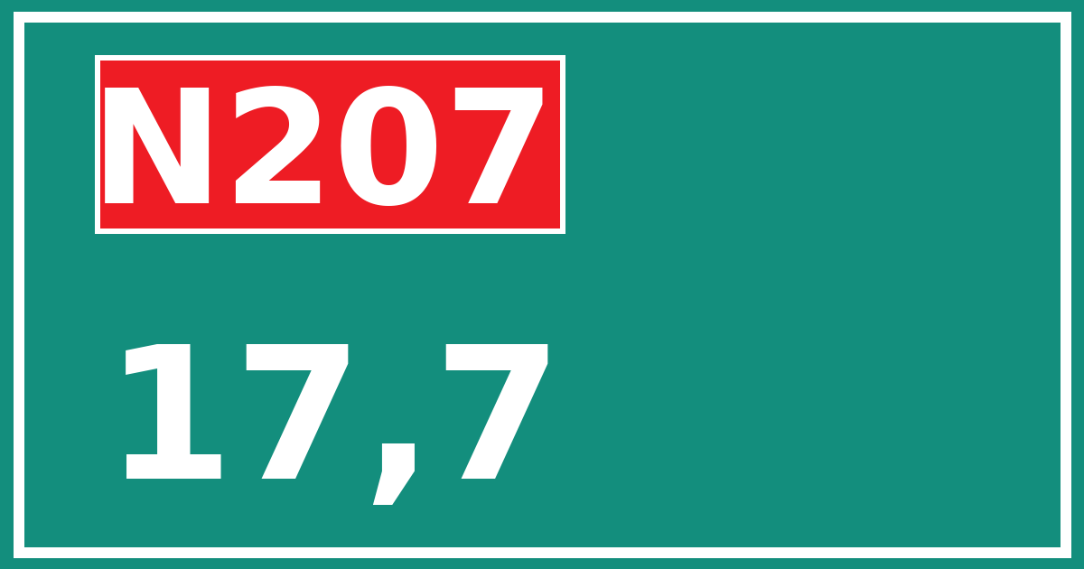 Hectometerbord N207 17,7