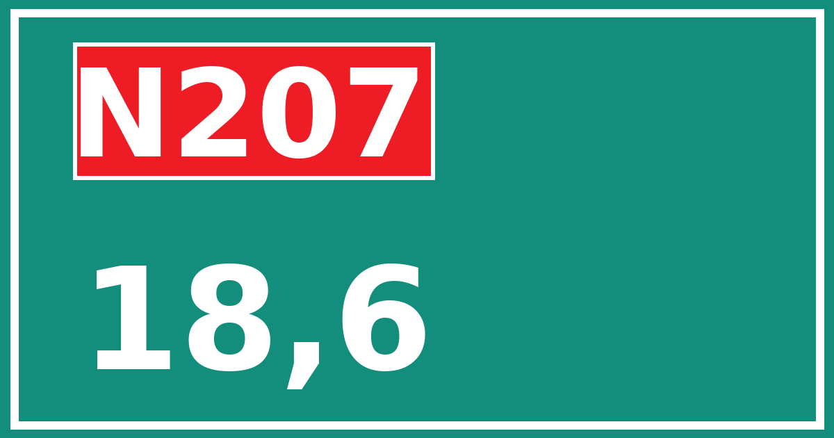 Hectometerbord N207 18,6