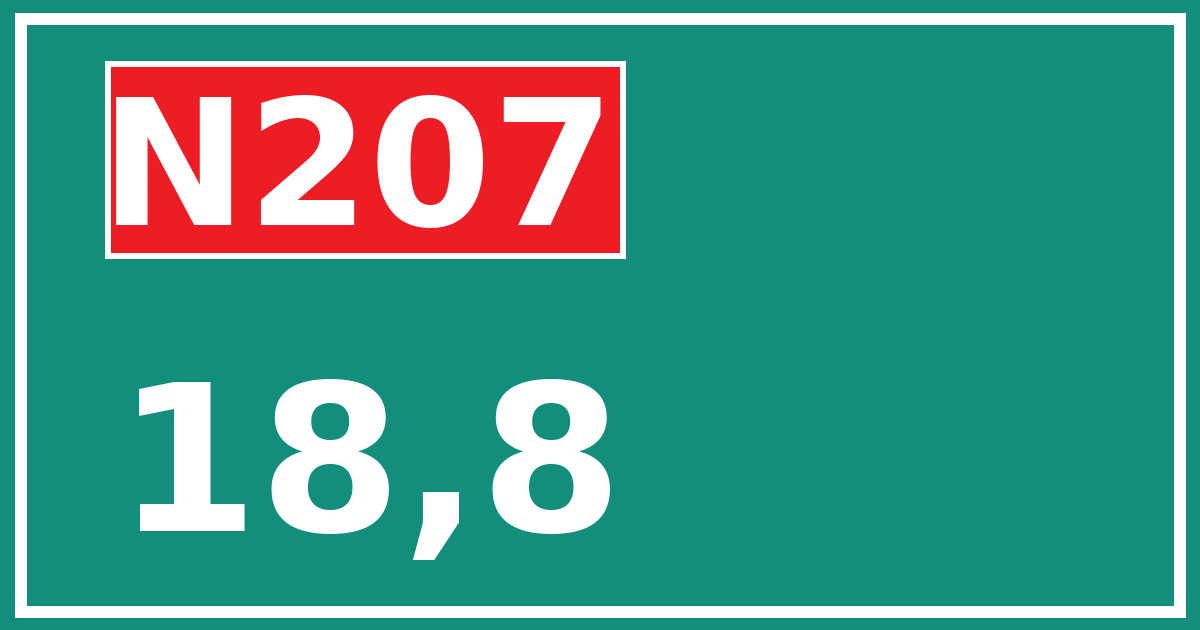 Hectometerbord N207 18,8