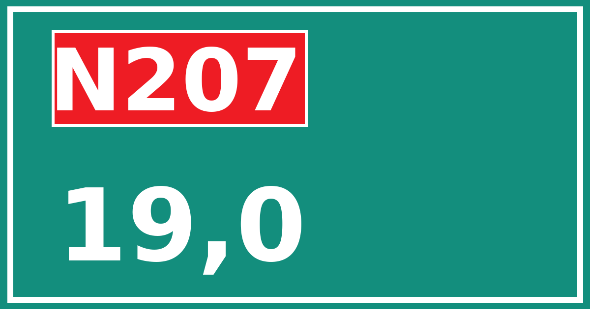 Hectometerbord N207 19,0