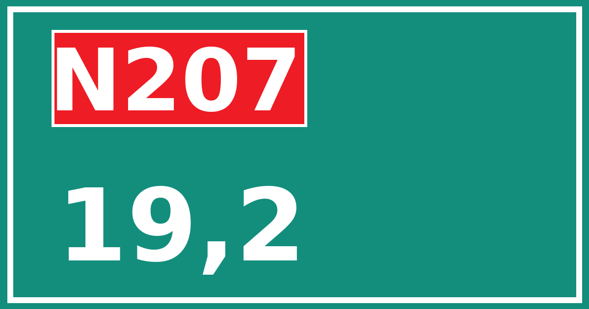 Hectometerbord N207 19,2